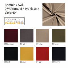 Bukser med skrå GG (gennemgående lynlåse)