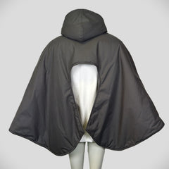 Poncho med hætte vinter str. M/L