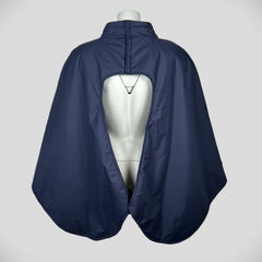 Poncho med krave str. XXL marine